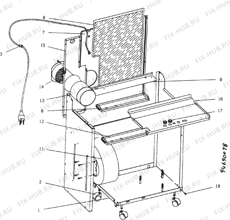 Взрыв-схема кондиционера Arthurmartinelux CL2200 - Схема узла Section 3